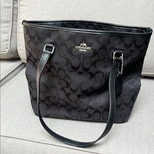 Coach Dark Gray Signature Tote